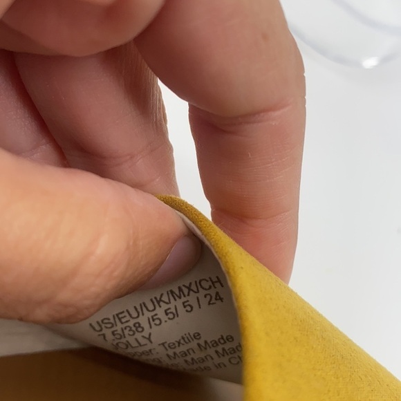 Reaction Kenneth Cole - Jolly Mustard Yellow Suede Open Toe Sandal Size 7.5 - Picture 15 of 15